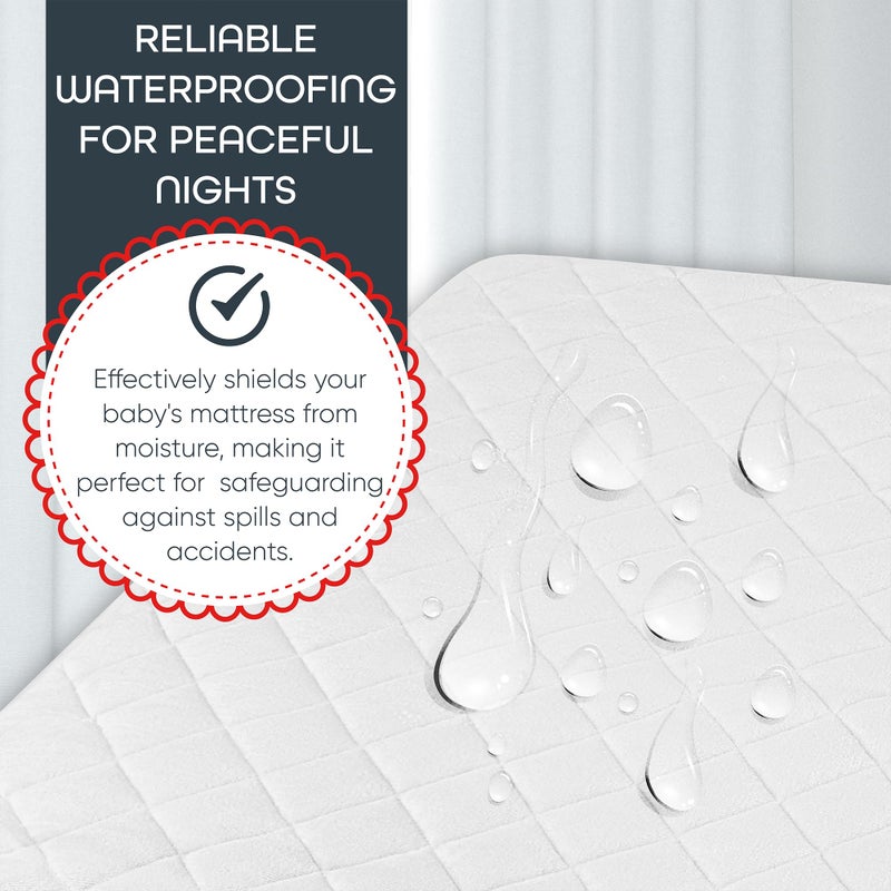 Masirs Crib Mattress Protector Cover - Comfortable, Breathable and Waterproof Material. Keep The Crib Mattress Clean and Protected and Give Your Baby a Cozy Restful Sleep. Machine and Dryer Friendly. - Image 5