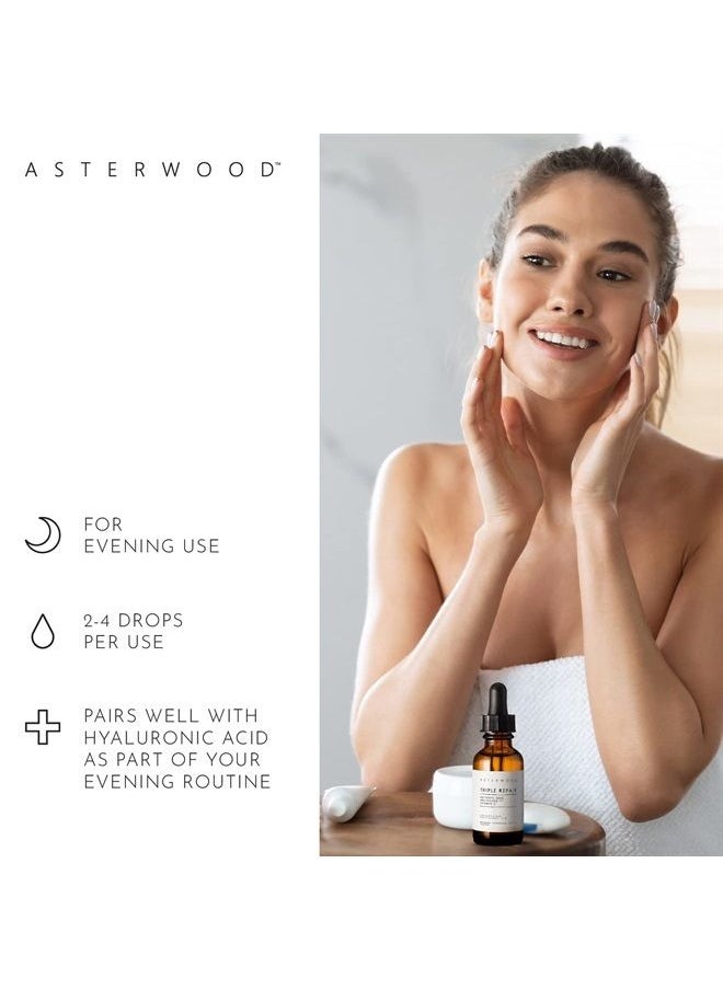 Asterwood Naturals - Asterwood Triple Repair Matrixyl 3000 + Argireline + Hyaluronic Acid + Organic Vitamin C Serum for Face; Anti-Aging Face Serum, Anti-Wrinkle Serum, Facial Skin Serum Skin Care Products, 237ml/8 oz - Image 1