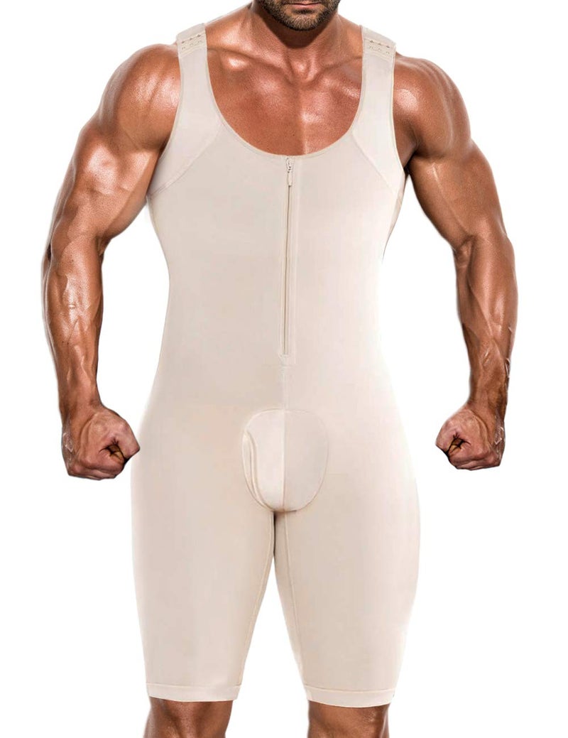 NonEcho Men Shapewear Tummy Control Full Body Shaper Slimming Bodysuit Plus Size - Image 1