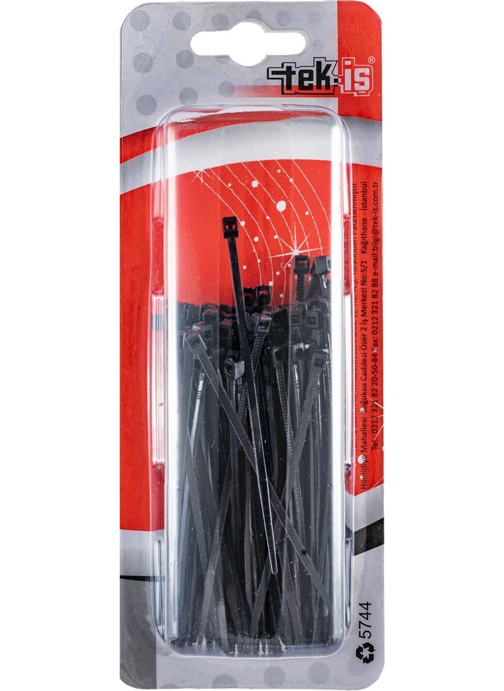 Tek-İş Cable Tie Velcro Clamp 100 mm x 2.5 mm Black 100 Pcs  - Image 3