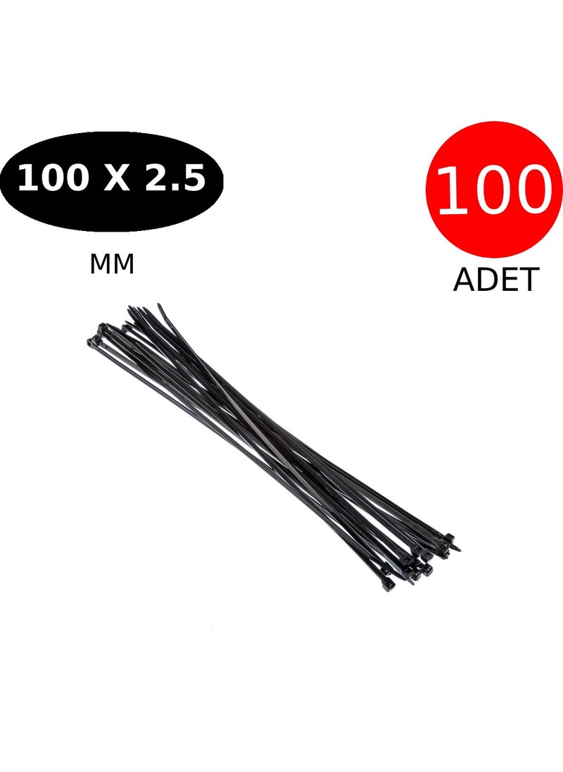 Tek-İş Cable Tie Velcro Clamp 100 mm x 2.5 mm Black 100 Pcs  - Image 2