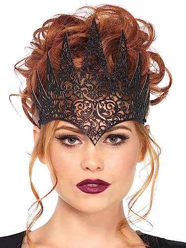 Leg Avenue womens Fairy Tale Queen Crown Adult Sized Costumes, Black, One Size US - Image 3
