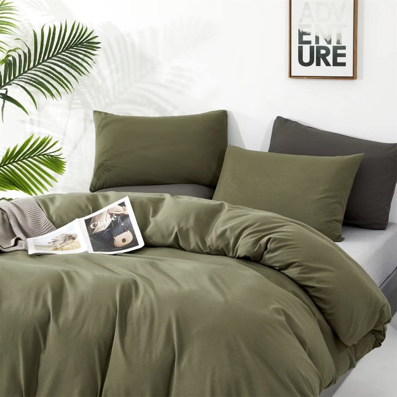 Houseri جيش Houseri Green Comforter مجموعة Queen Olive Green Bedding Sets Dark Green Comforter Size Teen Boys Green Green Comfort - Image 2