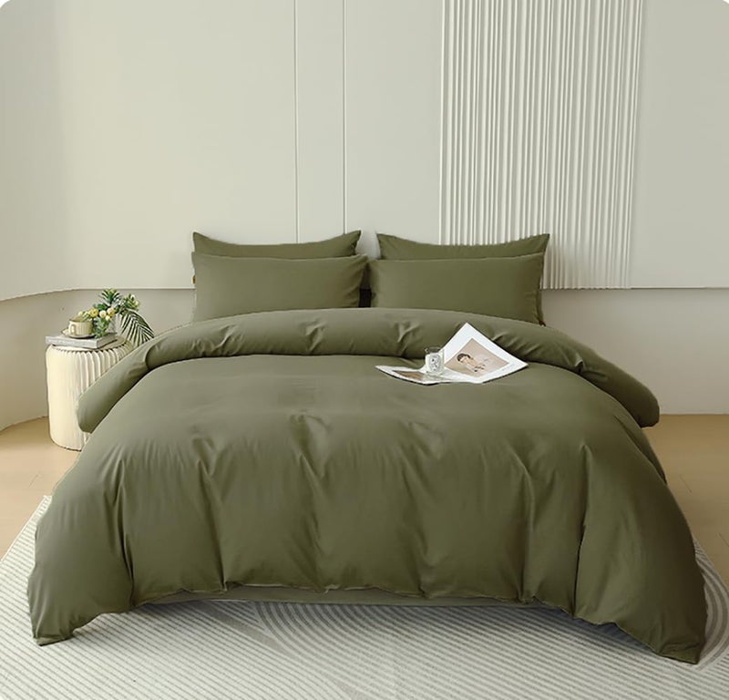 Houseri جيش Houseri Green Comforter مجموعة Queen Olive Green Bedding Sets Dark Green Comforter Size Teen Boys Green Green Comfort - Image 1