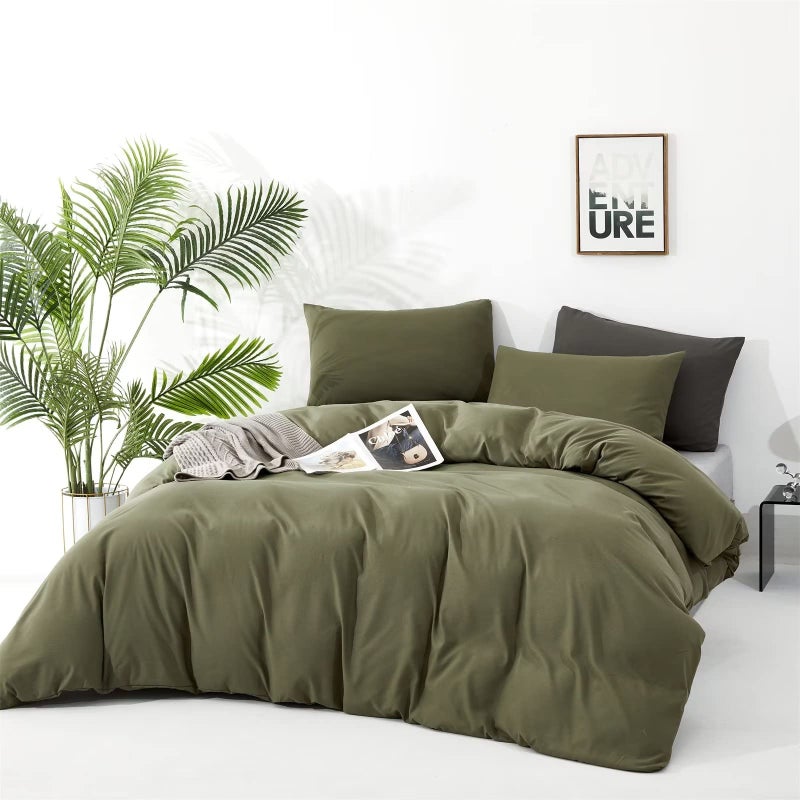 Houseri جيش Houseri Green Comforter مجموعة Queen Olive Green Bedding Sets Dark Green Comforter Size Teen Boys Green Green Comfort - Image 3