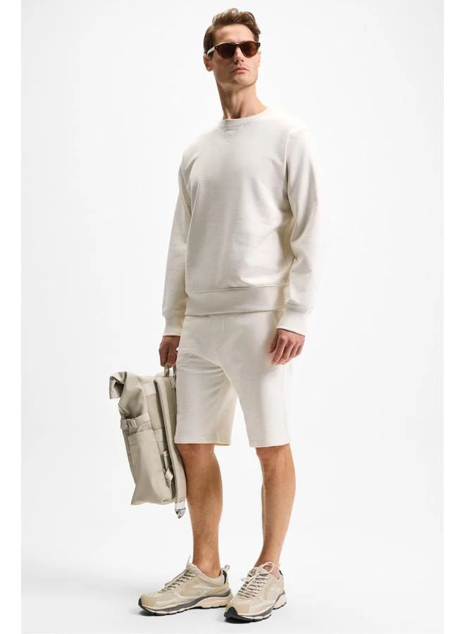 Grimelange GREXON Men's Cotton Regular Fit Beige Shorts & Bermuda.