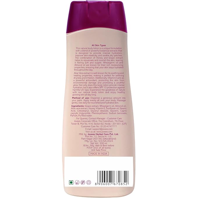 Jovees Honey & Grape Hand & Body Lotion (200ml) - Image 2