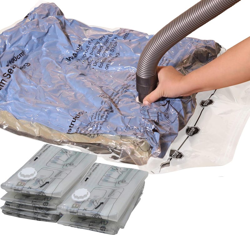 Simple Houseware Large Size Vacuum Storage Bags to Space Saver for Towel, Blanket, Clothes (21.5" x 33.5") - 7 Pack - Image 2