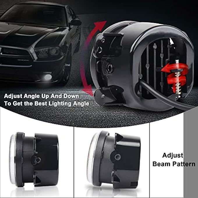 Unity 4Inch Led Fog Lights 20W Fog Lamps With White Halo Drl Front Bumper Driving Fog Lights Compatible With Jeep Wrangler Jk Dodge Chrysler - Image 5