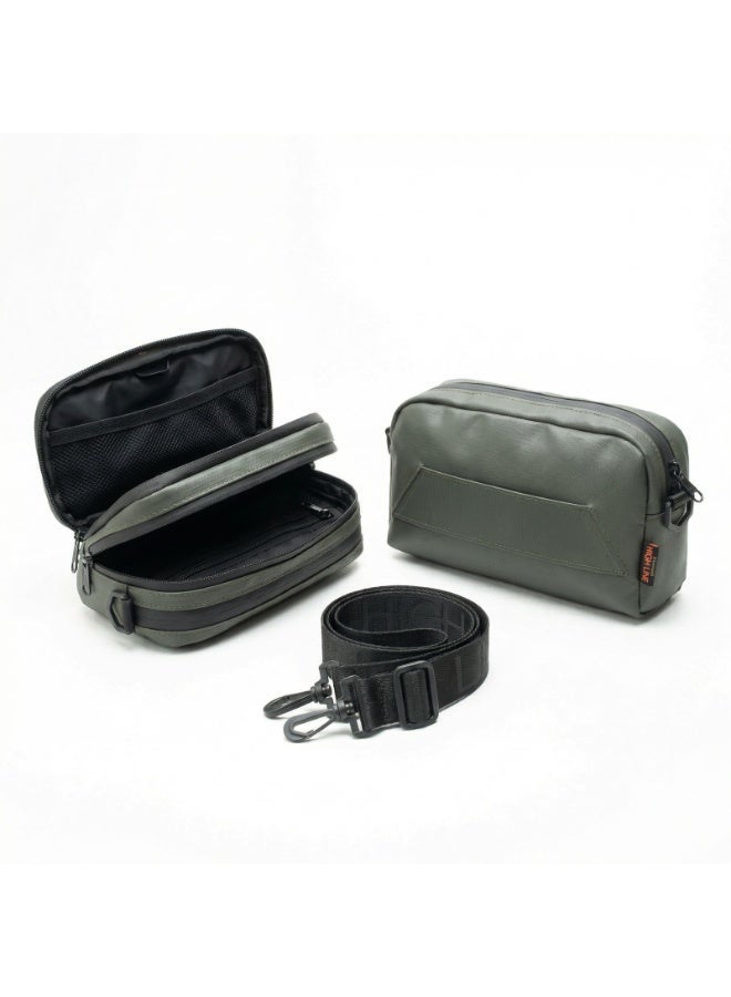 HIGH LINE STORE Flex Carry Handheld Organizer Bag – Lightweight Waterproof Fabric With Zipper Pockets For Phone, Wallet & Essentials – Unisex – Olive - Image 1