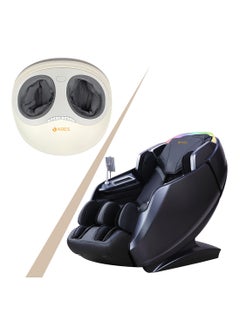 ARES iHealth + iCozy Back Massager 4D+SL Massage Mechanism 20 Programs Leg Auto Strech Heating Therapy Bluetooth Speakers Wireless Charger (Beige/Blue)  - Image 1