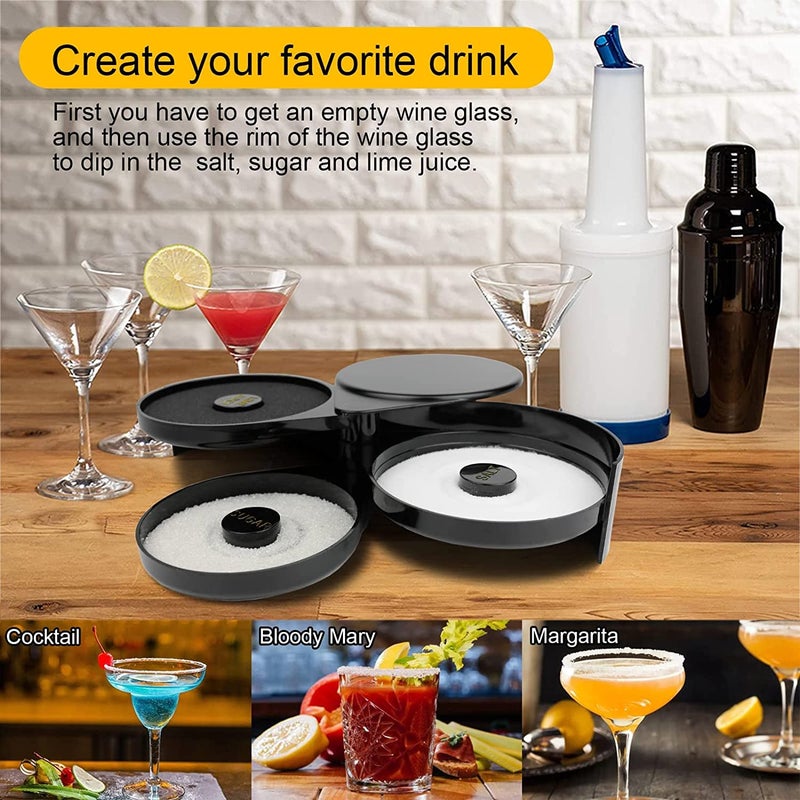 HAINE Bar Accessories Bar Glass Rimmer for Salt Sugar Lime JuiceLemon Slices - Image 5