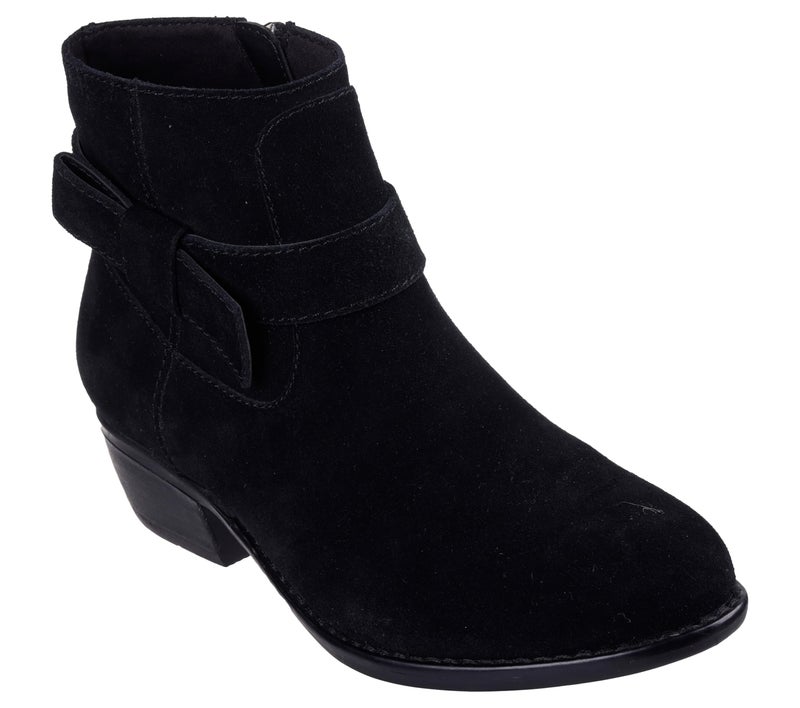 Skechers Women's TEXAS - WESTERNVILLE belted zip bootie, Black/Black, 11 M - Image 3