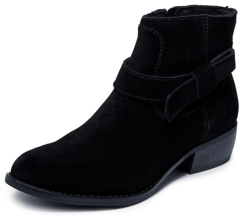 Skechers Women's TEXAS - WESTERNVILLE belted zip bootie, Black/Black, 11 M - Image 5