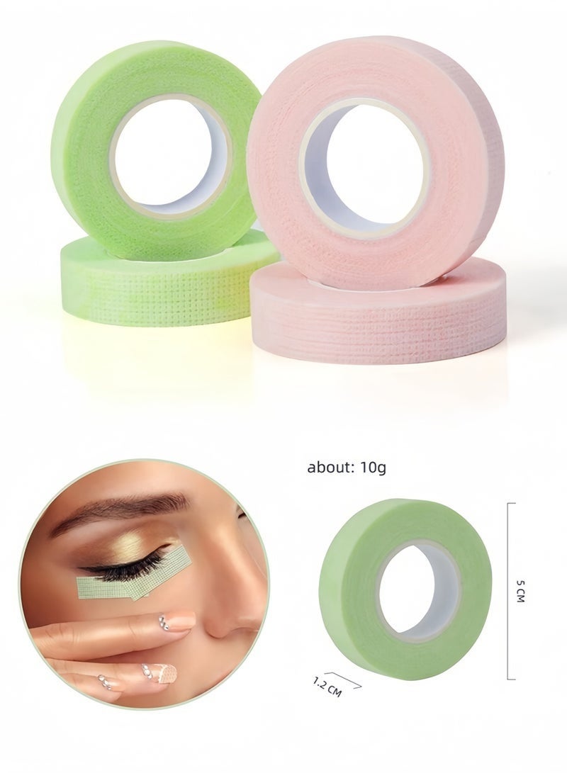 GlamKit 6 Rolls Eyelash Extension Tape, Breathable Non-Woven Beauty Tape for Eye Makeup & Eyeliner, Face Lift Adhesive Tape Makeup Tools & Accessories, Multicolor (Pink Green Purple) - Image 2