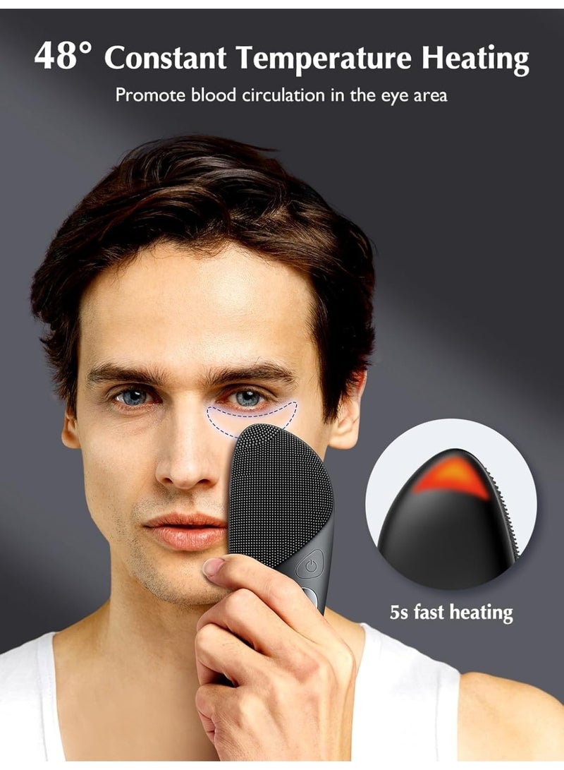 جهاز تنظيف وتدليك الوجه الكهربائي بتقنية الاهتزاز الصوتي – 5 أوضاع تنظيف للبشرة – سيليكون طبي ناعم – مقاوم للماء IPX7 – بطارية 500mAh قابلة لإعادة الشحن – قوة 5 واط لتنظيف عميق وإزالة الرؤوس السوداء وتقشير البشرة والعناية اليومية لجميع أنواع البشرة - Image 3