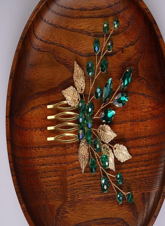 BERYUAN Emerald Green Decorative Hair Combs - Bridal Headpiece for Wedding - Image 3