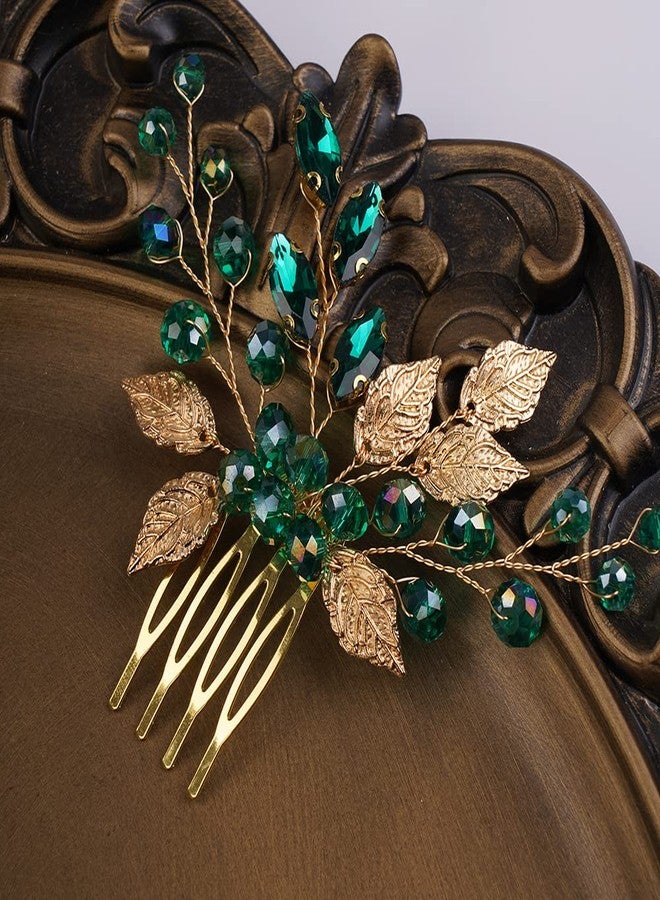 BERYUAN Emerald Green Decorative Hair Combs - Bridal Headpiece for Wedding - Image 5