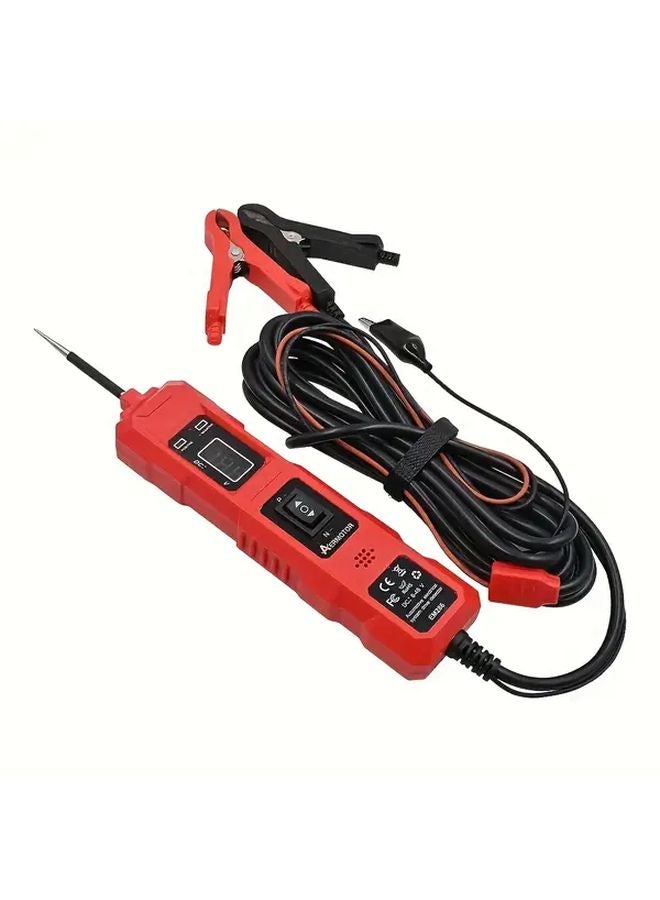 Red DC Car Power Circuit Tester Dual LED Digital Display Voltage Fuse Tester 177 Inch Cable - Image 1