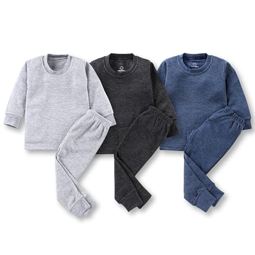 The Boo Boo Club Kids Winterwear Thermal Set Full Sleeves Pack of 3 Body Warmer Top and Pyjama Set Combo for Boys and Girls | Suitable for Heavy Winters - Image 1