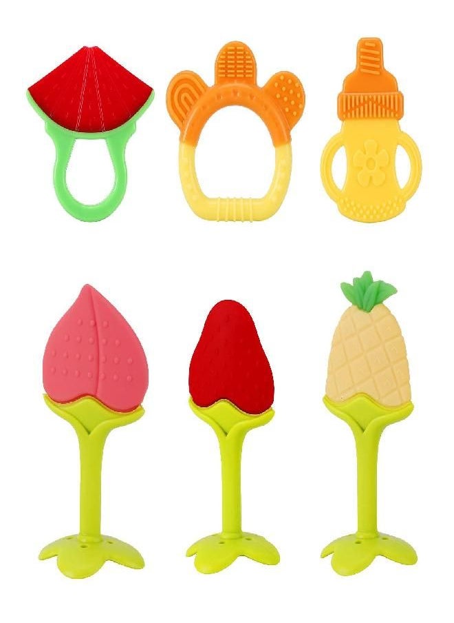 NASHRIO Baby Teething Toys Pack of 6 - Silicone BPA Free Natural Organic Freezer Safe Teethers for Newborn Infant, Soft & Textured - Babies Shower Gift - pzsku/Z4C183BD283B768D31E85Z/45/_/1686567836/bfb48b0d-e83c-42a8-b73e-30239bf2ce5c