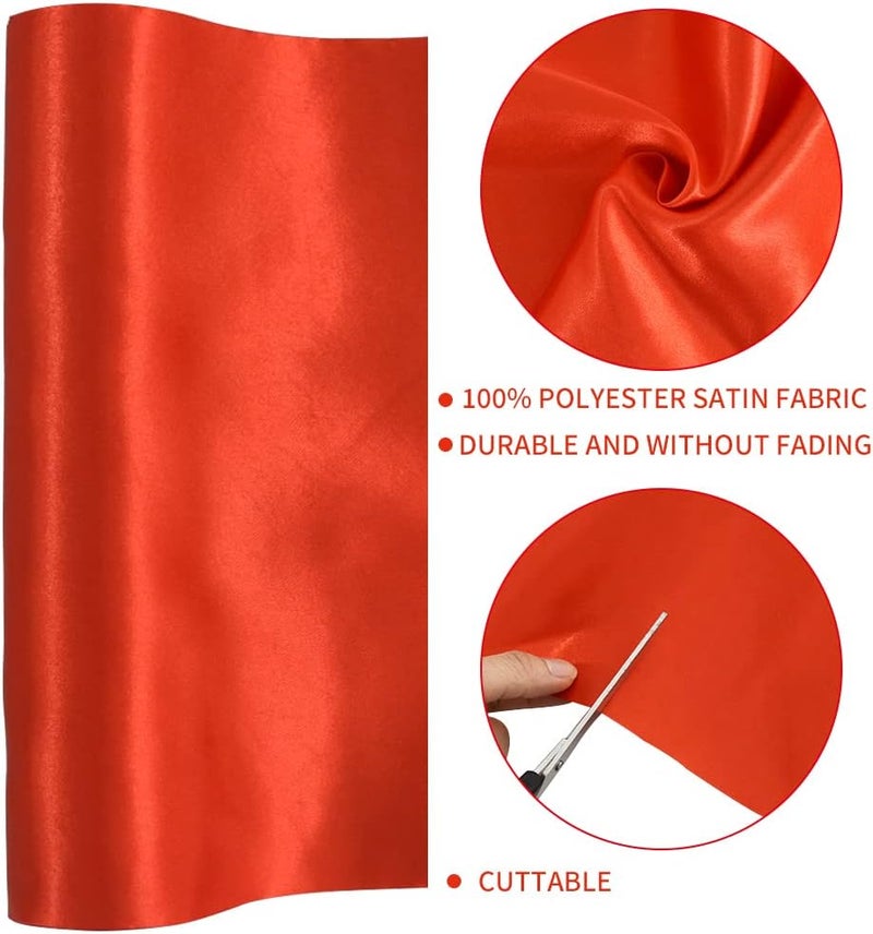 TONIFUL 12 Inch X 11yds Red Satin Ribbon - Extra Wide Christmas Ribbon for Outdoor Use, Grand Opening, Wedding Decoration - Image 3