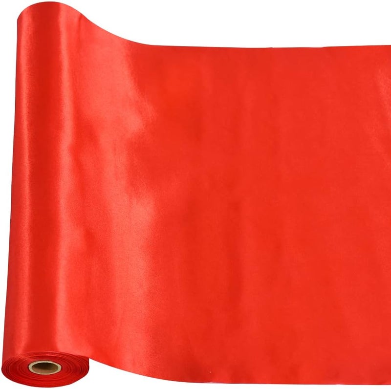 TONIFUL 12 Inch X 11yds Red Satin Ribbon - Extra Wide Christmas Ribbon for Outdoor Use, Grand Opening, Wedding Decoration - Image 1