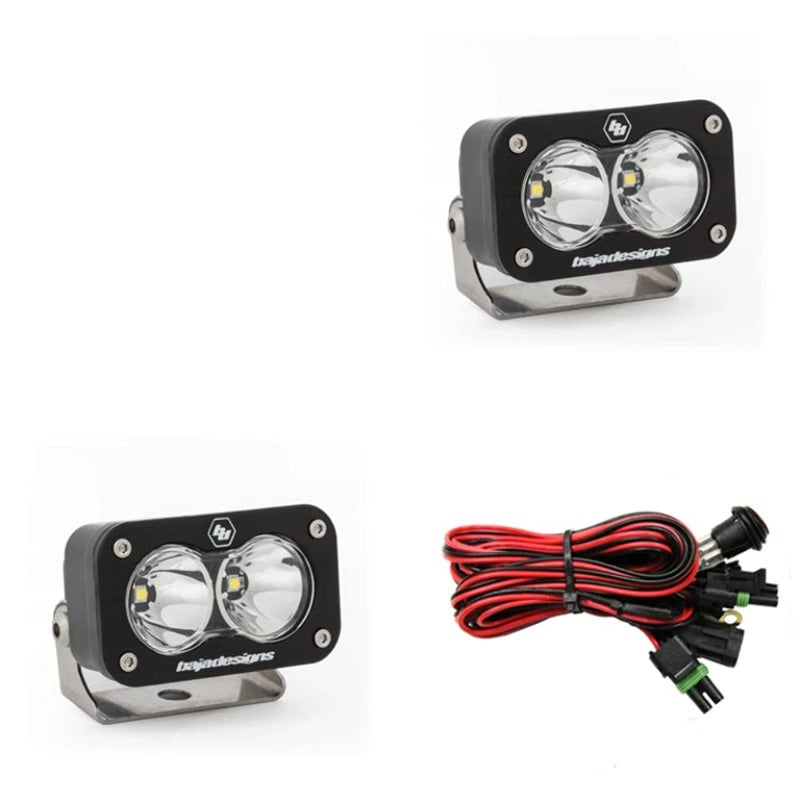 Baja Designs زوج من مصابيح LED سوداء من باجا ديزاينز S2 سبورت - 2PCS LED مع مجموعة أسلاك (عمل/مشهد؛ شفاف) - Image 4