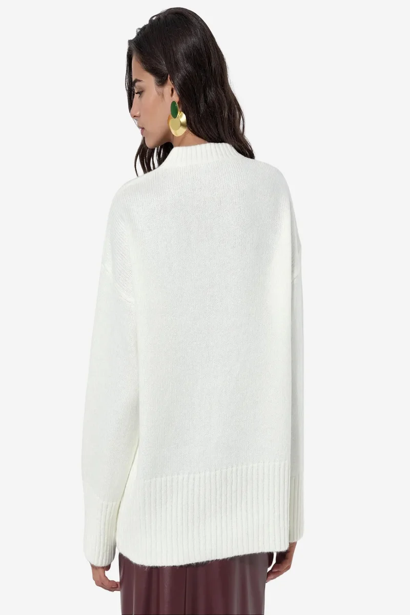 Viorna VIORNA Plain Crew Neck Sweatshirt