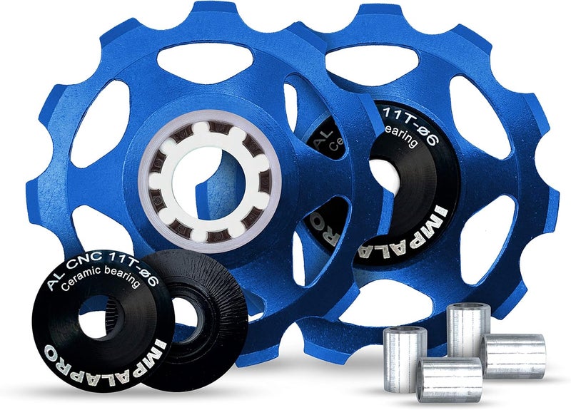 IMPALAPRO Bike Set of 2 Ceramic Jockey Wheels 11t - Derailleur Pulley - Shimano Jockey Wheels 11 Speed - Sram Pulley - Image 1