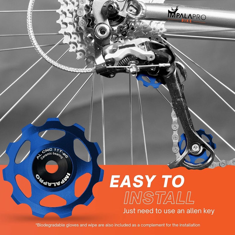 IMPALAPRO Bike Set of 2 Ceramic Jockey Wheels 11t - Derailleur Pulley - Shimano Jockey Wheels 11 Speed - Sram Pulley - Image 5