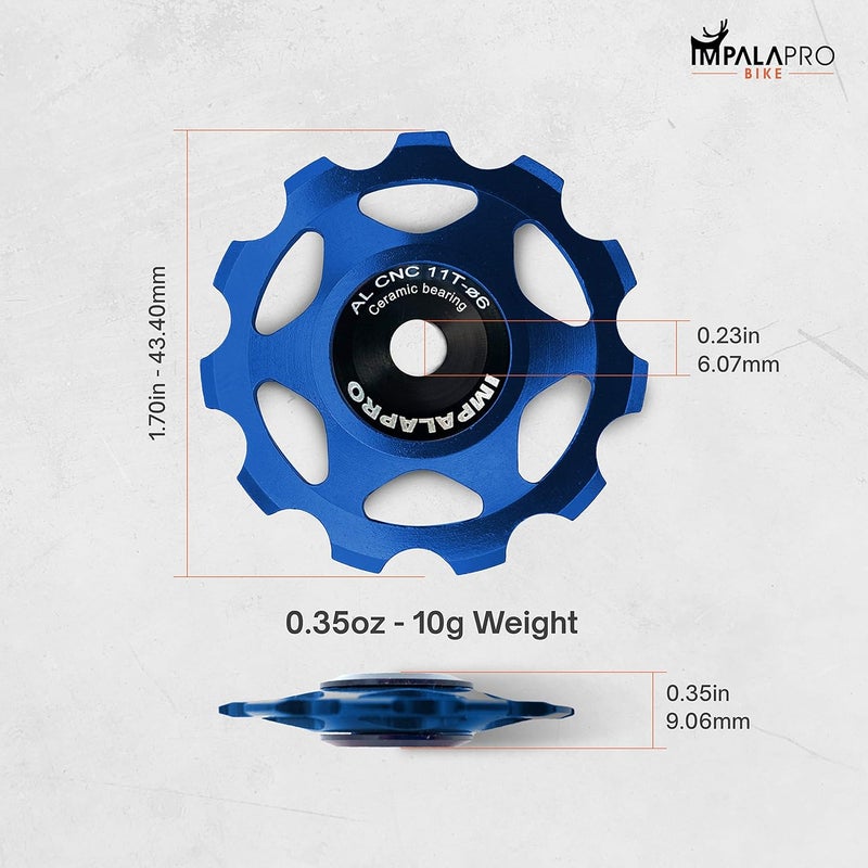 IMPALAPRO Bike Set of 2 Ceramic Jockey Wheels 11t - Derailleur Pulley - Shimano Jockey Wheels 11 Speed - Sram Pulley - Image 4