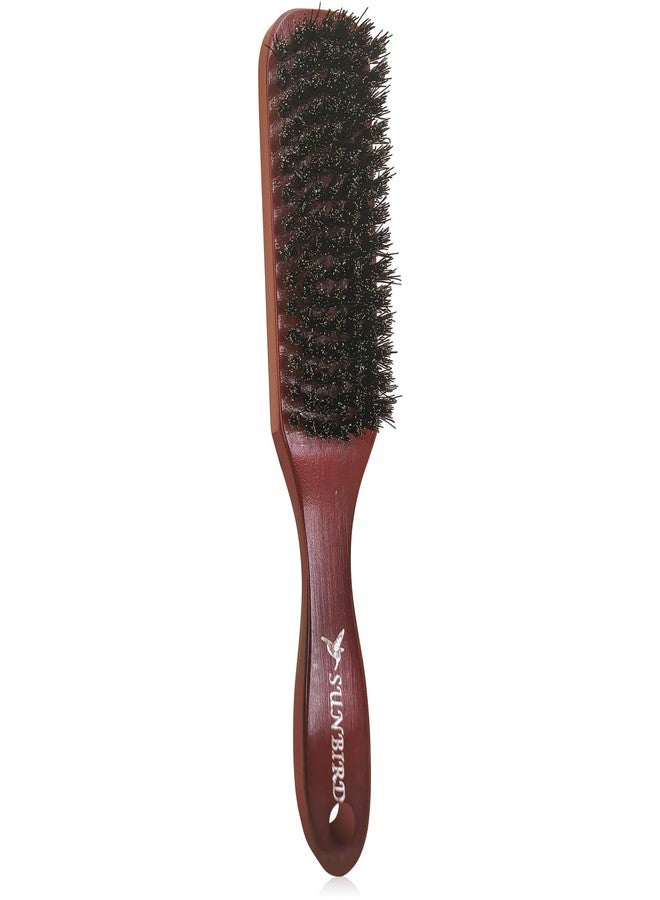SUNBIRD Boar Bristle Slick Back Hair Brush for Women & Men - Soft & Medium Bristles for Smoothing, Styling & Controlling Frizz, Creates Sleek, Polished Hairstyles - Image 1