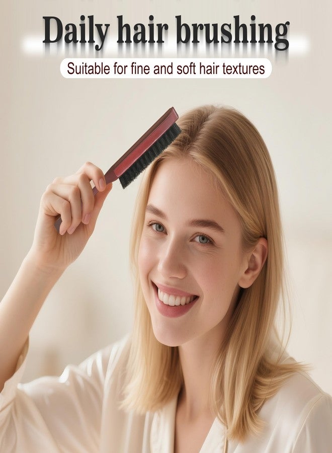 SUNBIRD Boar Bristle Slick Back Hair Brush for Women & Men - Soft & Medium Bristles for Smoothing, Styling & Controlling Frizz, Creates Sleek, Polished Hairstyles - Image 5