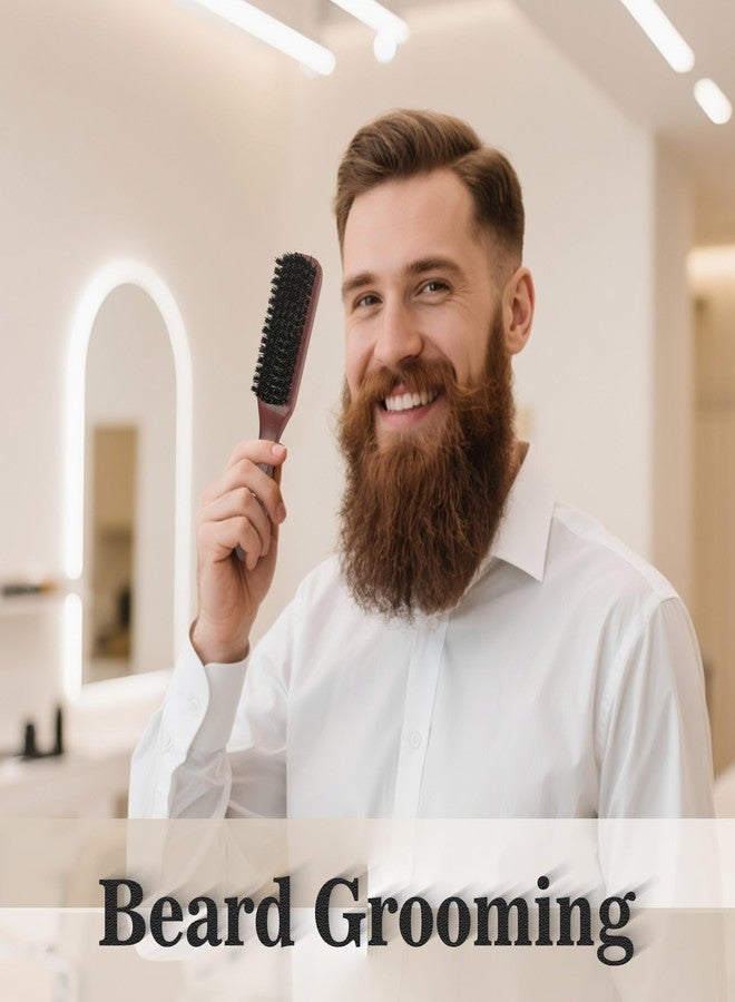 SUNBIRD Boar Bristle Slick Back Hair Brush for Women & Men - Soft & Medium Bristles for Smoothing, Styling & Controlling Frizz, Creates Sleek, Polished Hairstyles - Image 4