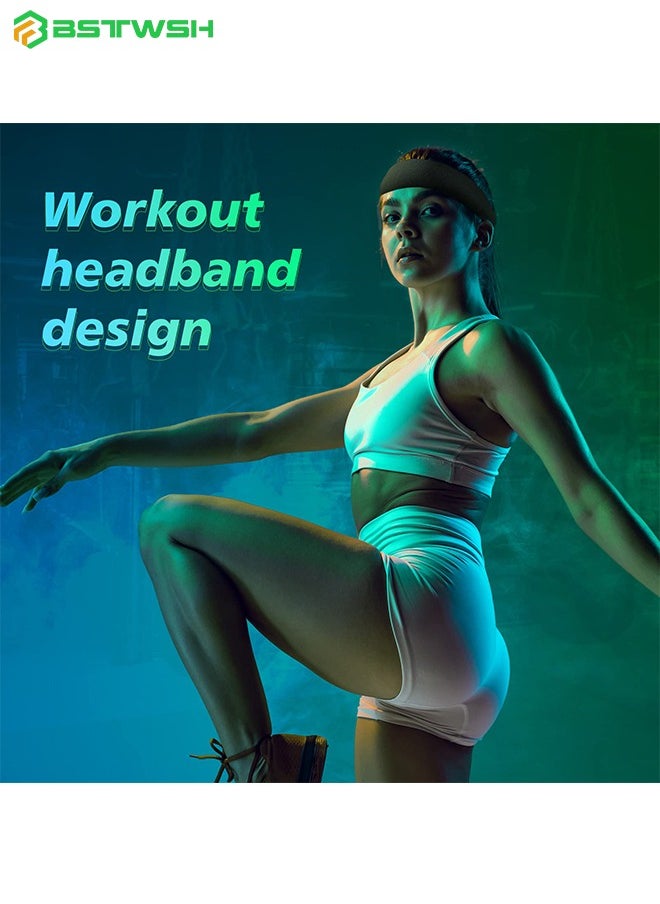 BSTWSH - 4 Pack Sweatbands Sports Headband for Men & Women, Moisture Wicking Hairband Athletic Towel Headbands Cotton Head Sweat Bands for Athletic Exercise Gym, Basketball, Football, Running, Cycling, Yoga - Image 1