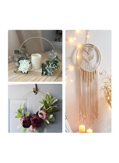 KASTWAVE 10 Pack Metal Floral Hoops Gold Wreath Rings for Macrame Crafts Centerpiece Dream Catcher Christmas Wreath Wedding DIY Wall Hanging Decor (8 Inch)  - Image 3