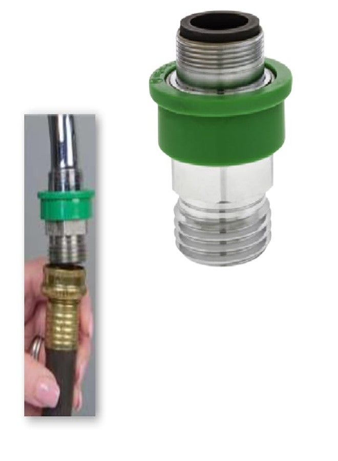 Neoperl Quick Connect Hose to Faucet Coupler and Fitting Dual Thread by 3/4 in. Brass MGH Good for Portable Appliances Snap Fit (Large Fitting & Coupler) - Image 1