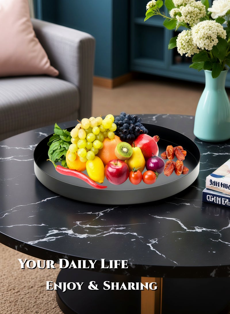 صينية من الفولاذ المقاوم للصدأ بطول 30 سم 430 من الفولاذ المقاوم للصدأ، صينية تقديم، صينية معدنية، طبق حلوى، طبق عرض للديكور، فواكه، شاي بعد الظهر، مطبخ، خدمة الحفلات، منظم المجوهرات ومستحضرات التجميل، صينية رمضان - Image 3