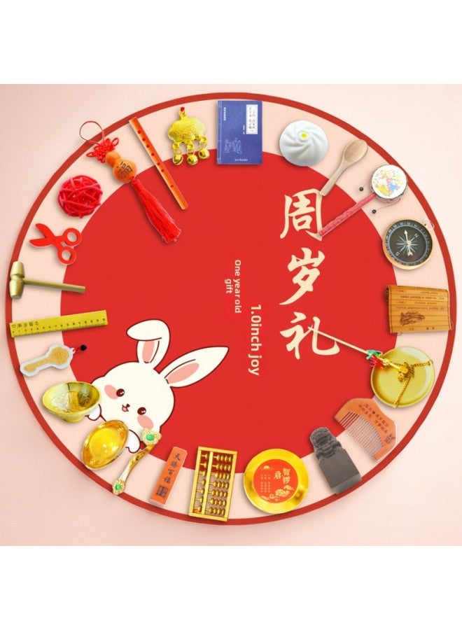 Week-catching Props One-year-old Birthday Baby For Boys And Girls Week-catching Supplies Birthday Arrangement Toys Draw Lots Carpet Suit-Color:Classic 24-piece Set With [fish Leaping Dragon Door] Carpet Can Be Customized