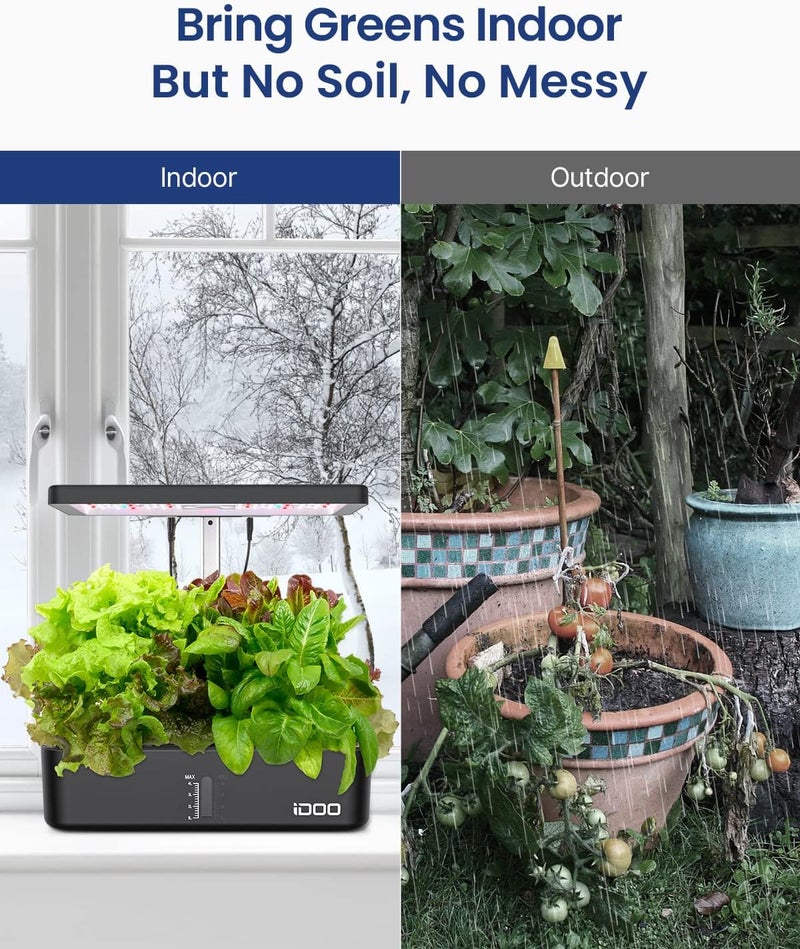 iDOO 12Pods Hydroponics Growing System, Indoor Herb Garden with LED Grow Light, Built-in Fan, Automatic Timer, Smart Garden Germination Kit, Adjustable Height Up to 11.3" for Home, Office - Image 5