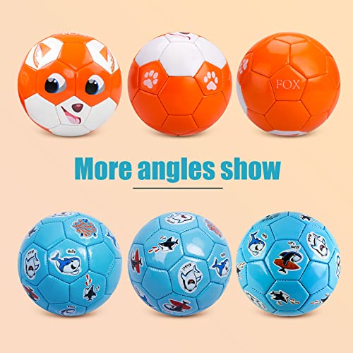 Paokoo Toddler Soccer Ball Size 2 - Small Soft Kids Ball 2 Pack for Ages 1-5 - Cartoon Sports Toy Boys Girls - Great Soccer & Birthday Gift for Babies, Toddlers & Kids Indoor Outdoor Games - Image 5