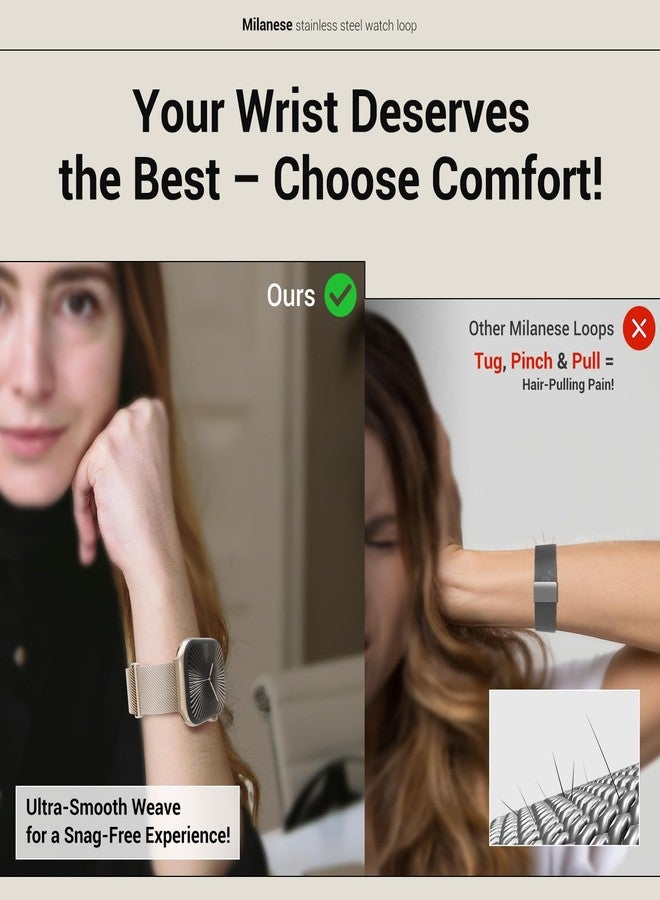 MAGEASY Milanese Band for Apple Watch Series 11, Ultra 3, SE3 - Magnetic iWatch Bands for Women, Strong Magnets | for 44mm 45mm 46mm 49mm Apple Watch 1-7/8/9/10/11/SE2/SE3/Ultra2/Ultra3 - Image 5