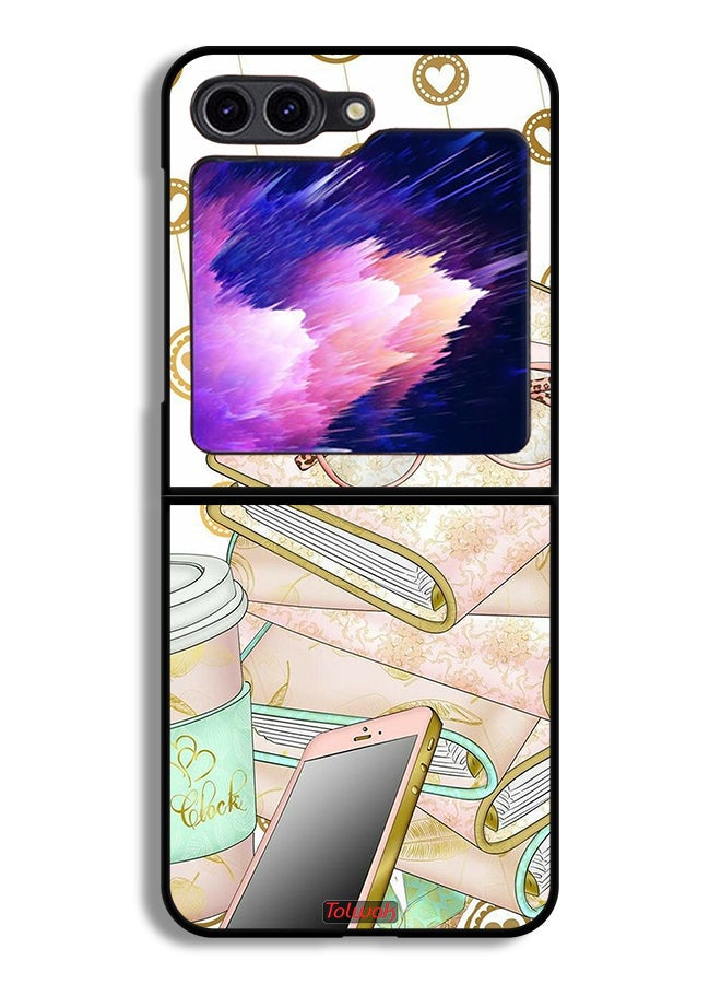 Tolwak Samsung Galaxy Z Flip6 Protective Case Cover Glasses On Books - Image 1