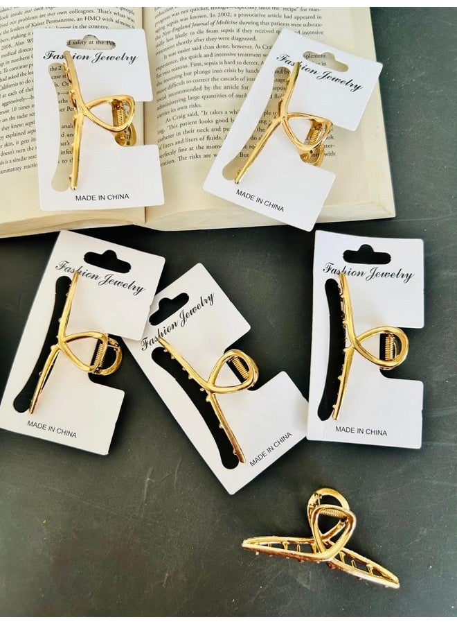 Radhya Accessories 2 Pcs Statement Metal Infinity Hair Claws for Women Hair Clutchers Clawclips for Girls Golden Metal Flower Hair Clips, Hair Accessories for Women Girls Gift - Image 5
