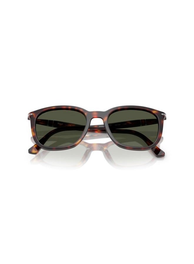 Persol PO3355S Square Sunglasses, Havana/Green, 52 mm - Image 5