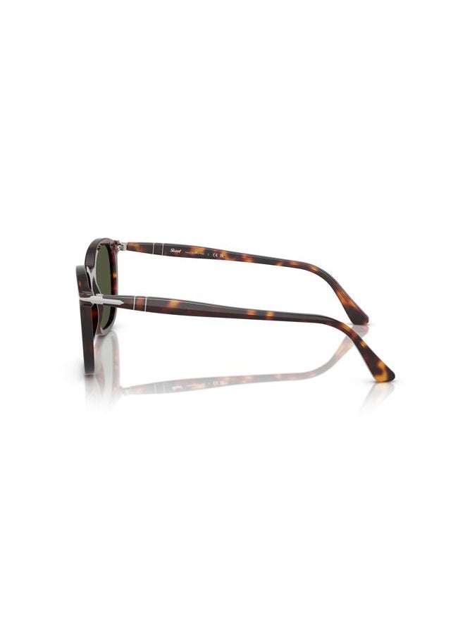 Persol PO3355S Square Sunglasses, Havana/Green, 52 mm - Image 3