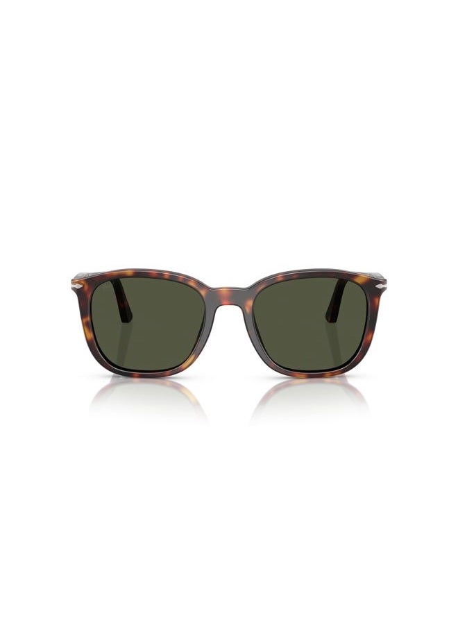 Persol PO3355S Square Sunglasses, Havana/Green, 52 mm - Image 1