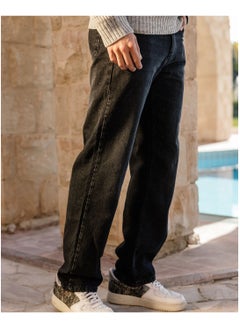 Arafa Black Men's Straight-Leg Denim Jeans 