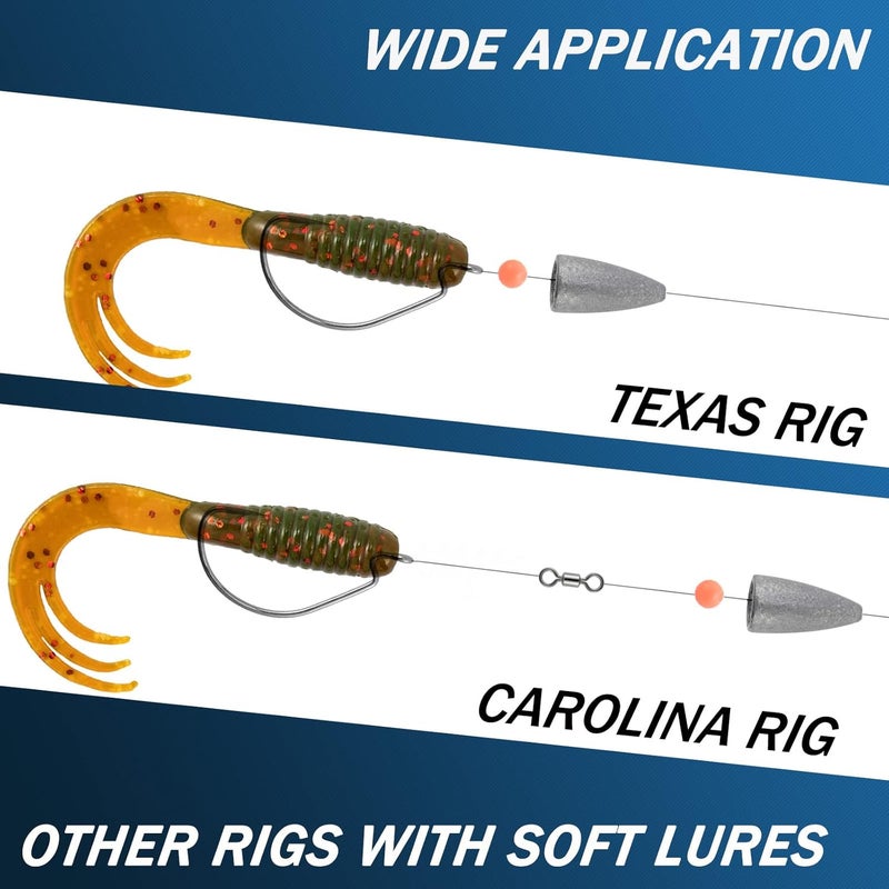 Dr.Fish 50 Pack Bullet Fishing Sinkers Worm Weights Lead Fishing Weights Bass Fishing Sinker Freshwater Texas Carolina Rig Punch Shot - Image 5